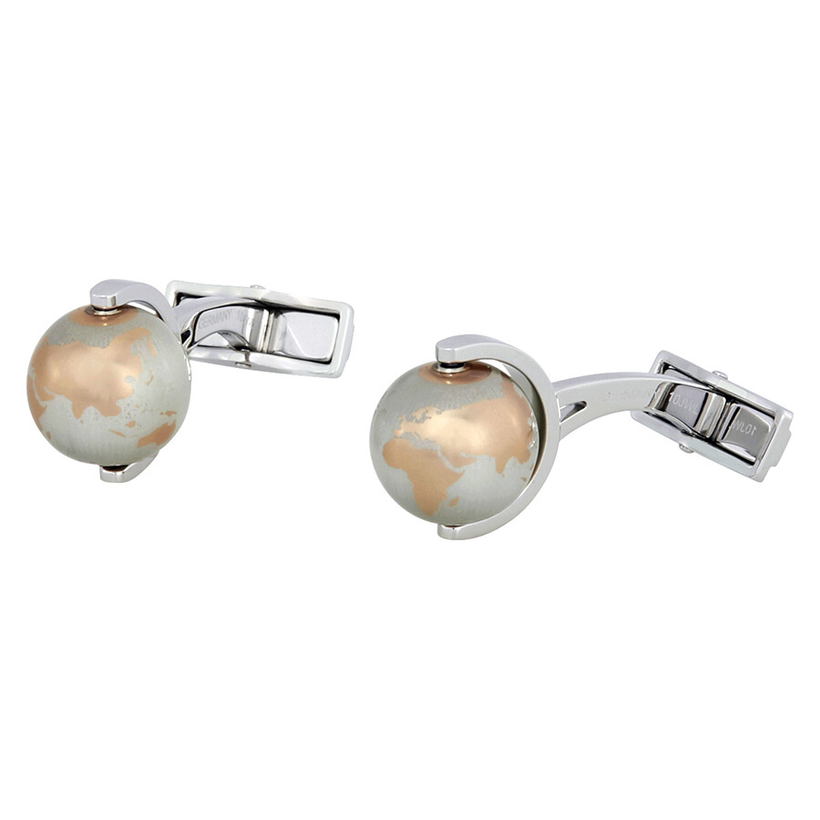 Shop Montblanc Heritage Spirit Rotating Globe Cufflinks In Silver Tone