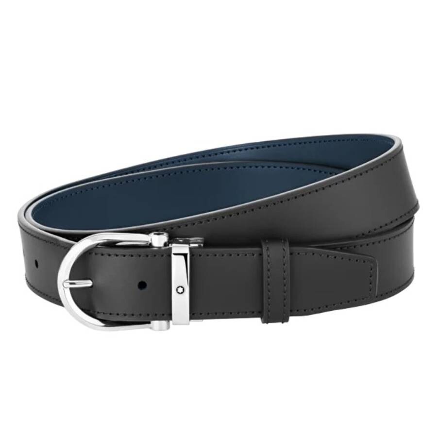 Horseshoe Buckle Reversible Leather Belt