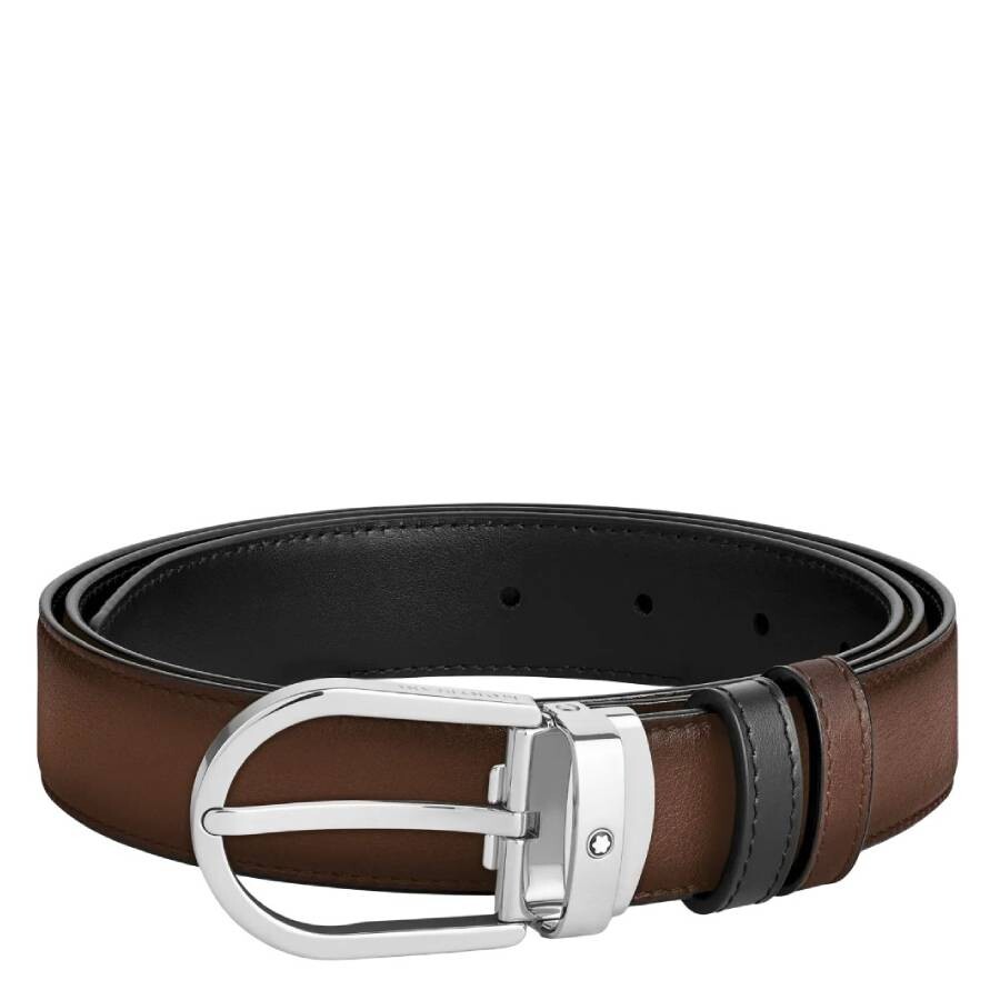 Horseshoe Buckle Reversible Leather Belt