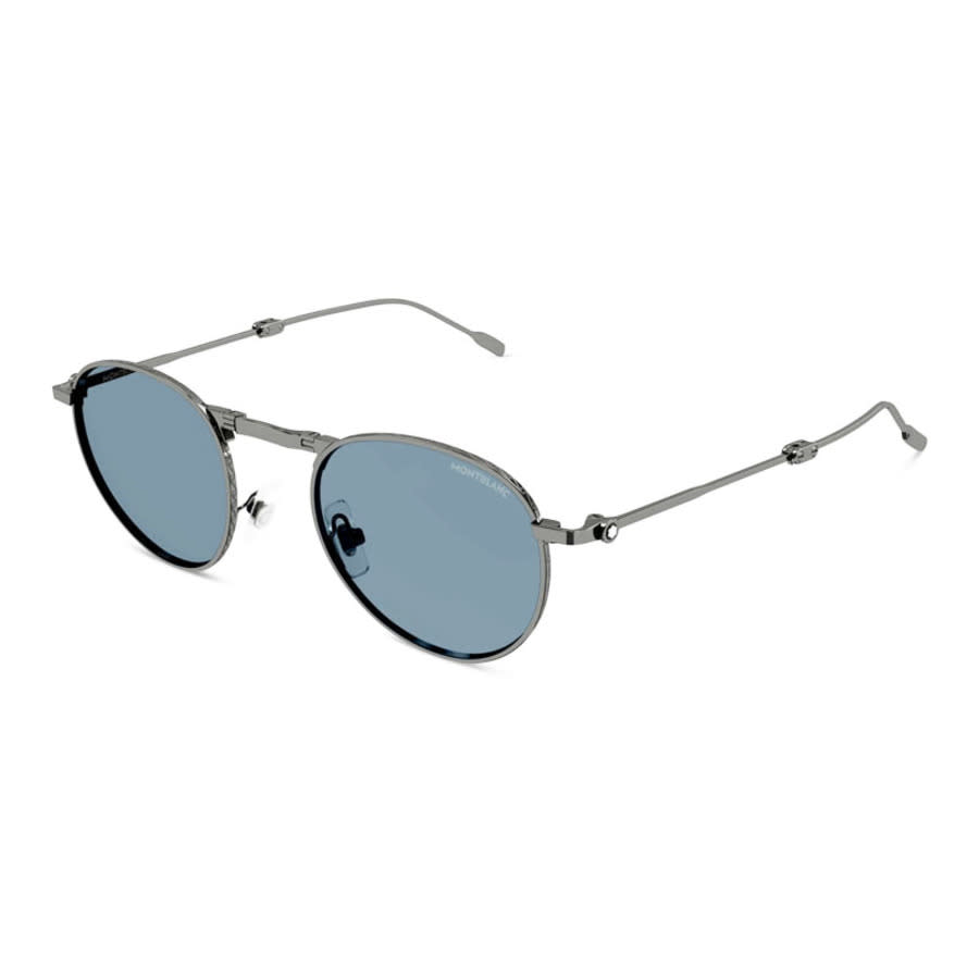 Montblanc Ladies Black Square Sunglasses Mb0280s 002 In ["blue"]