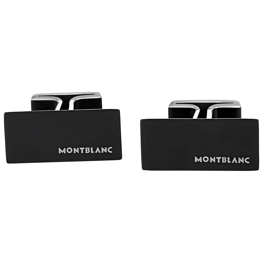 Montblanc M Rectangular Black Pvd Cufflinks In Black