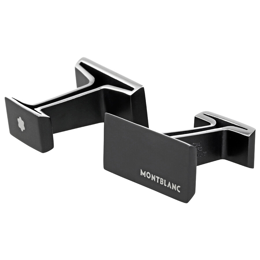 Montblanc M Rectangular Black Pvd Cufflinks In Black