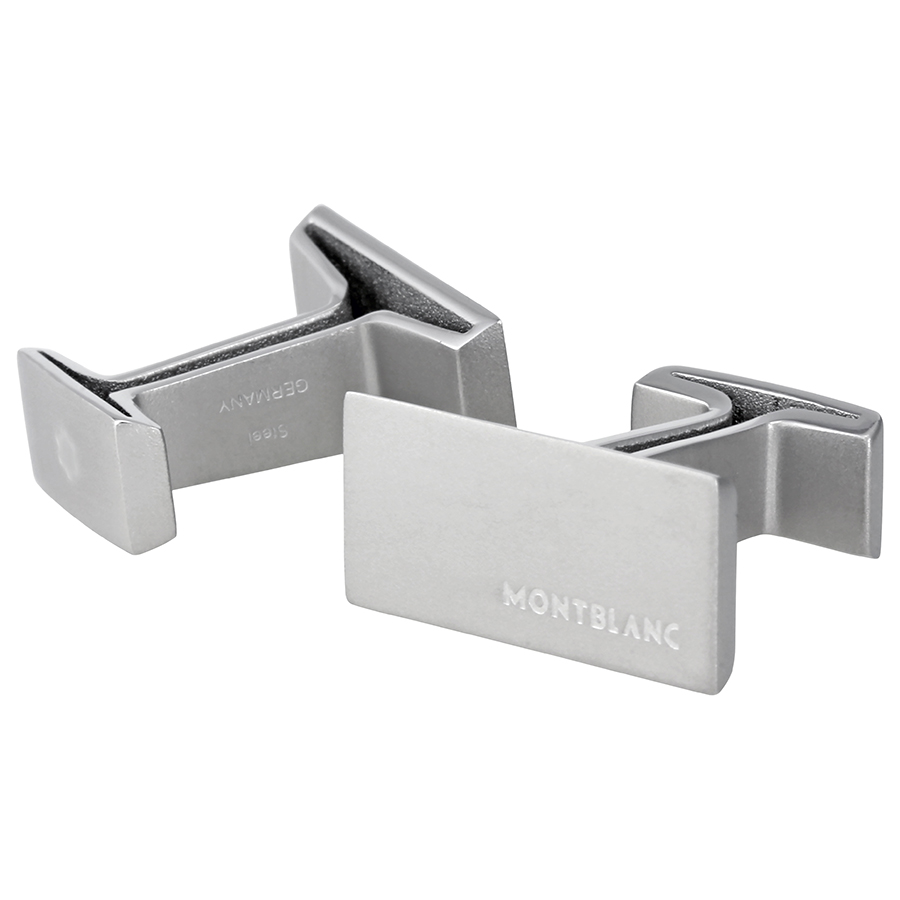 Montblanc M Rectangular Cufflinks In Silver Tone