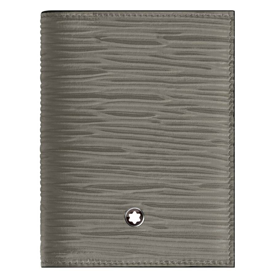 Montblanc Medium Grey 4810 Leather Card Holder In Gray