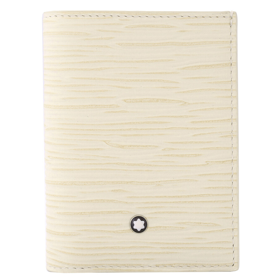 Montblanc Meisterstuck 4810 Mini Leather Wallet In Ivory In White