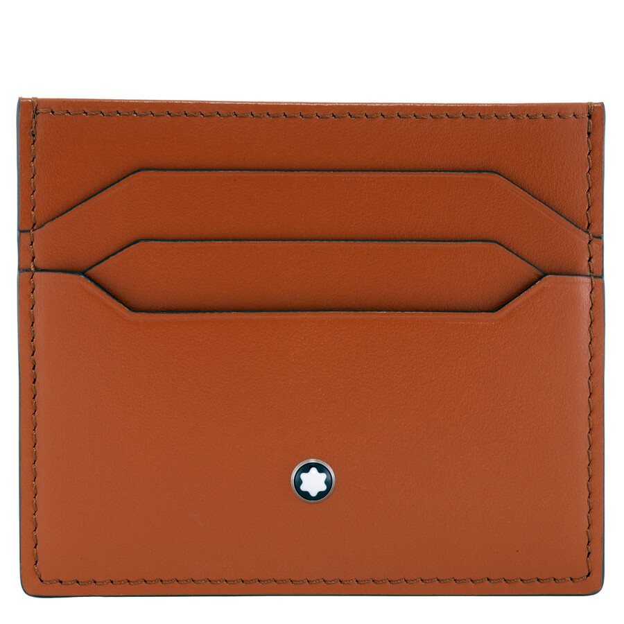 Montblanc Meisterstuck 6cc Leather Card Holder In Orange