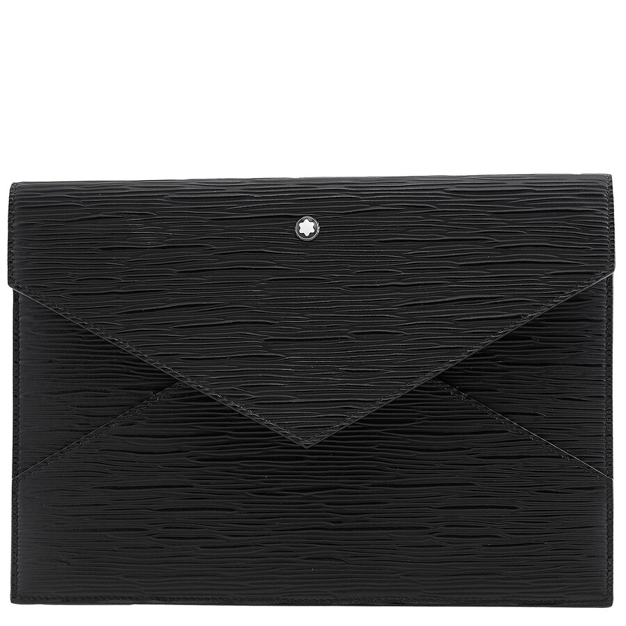 Montblanc Meisterstuck Black Leather 4810 Envelope Pouch In Black