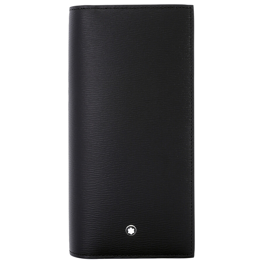 Montblanc Meisterstuck Black Leather 4810 Long Wallet 15cc In Gray