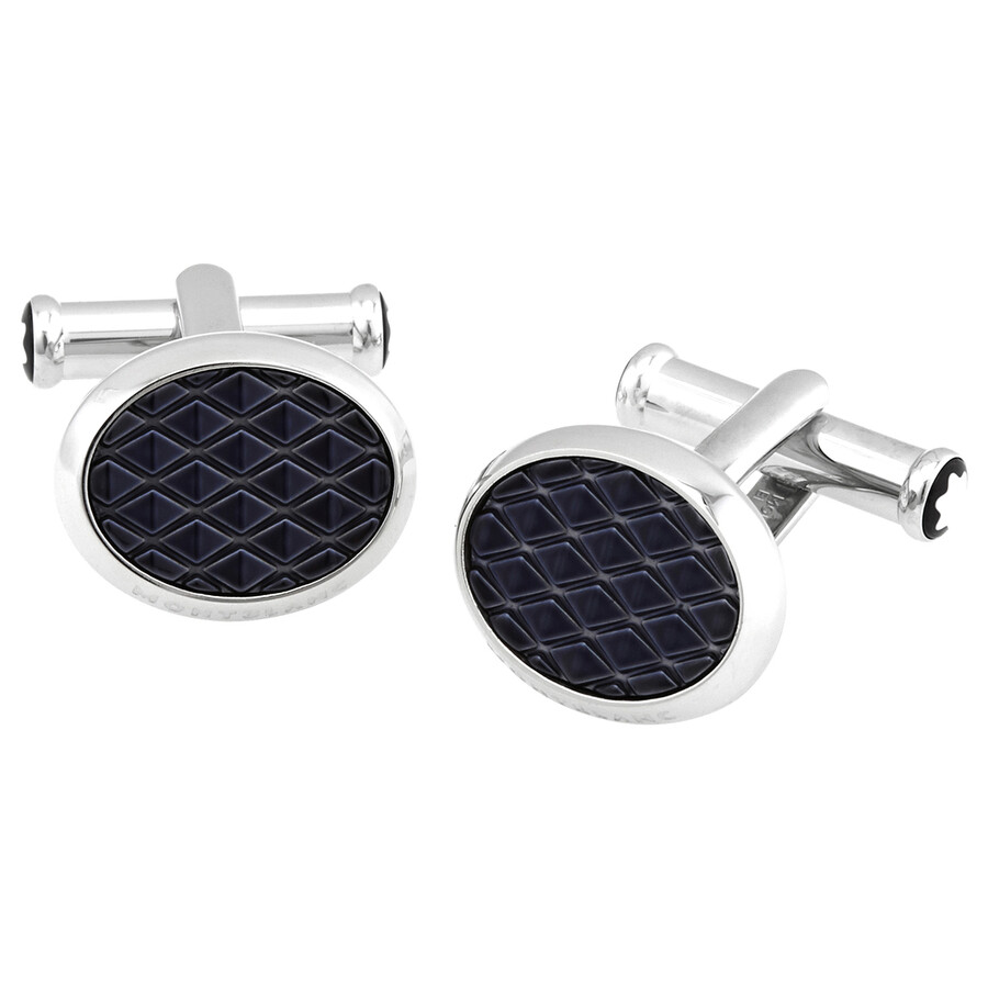 Montblanc Meisterstuck Men's Stainless Steel Cufflink In Blue