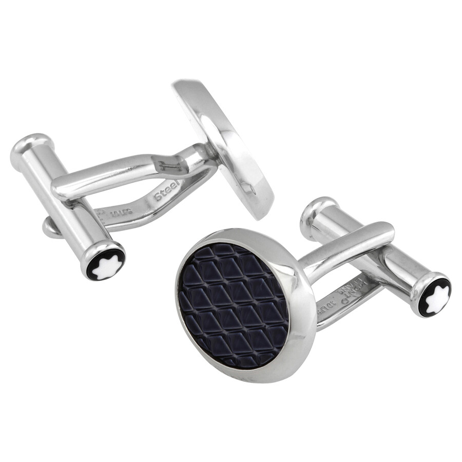 Montblanc Meisterstuck Men's Stainless Steel Cufflink In Blue