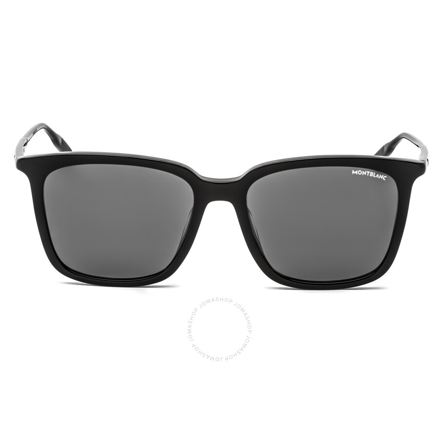 Montblanc Men's Black Square Sunglasses Mb0084sk00156 In Grey