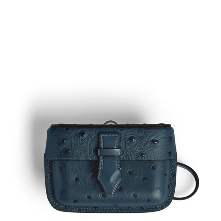 Montblanc Nib Accessory Case With Strap In Ostrich-embossed Leather In ["blue"]