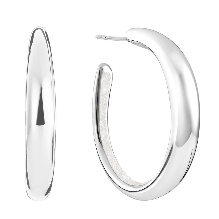 Montblanc Romance Volupte Creoles Silver Lacquer Hoop Earrings In Metallic