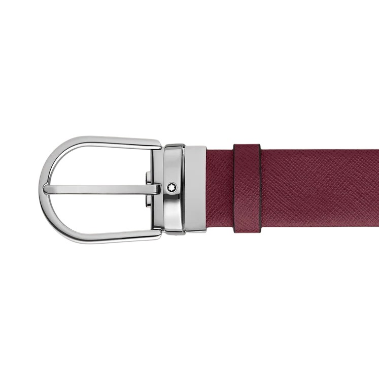 MONTBLANC 사피아노 엠보스드 가죽 말굽 버클 벨트