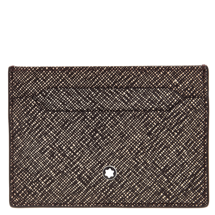 Montblanc Sartorial 5cc Leather Card Holder In Brown