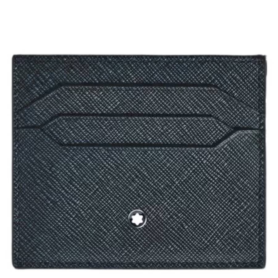 Montblanc Sartorial 6cc Leather Card Holder In Blue
