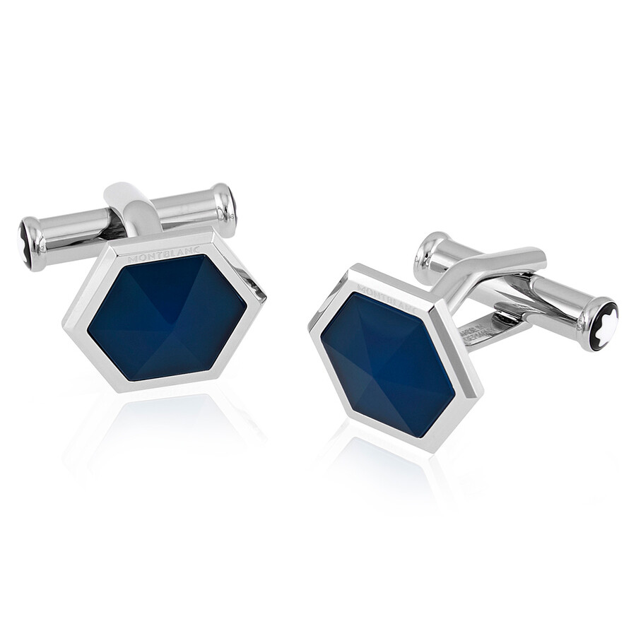 Montblanc Sartorial Blue Onyx Hexagonal Cufflinks 118600 4017941908919