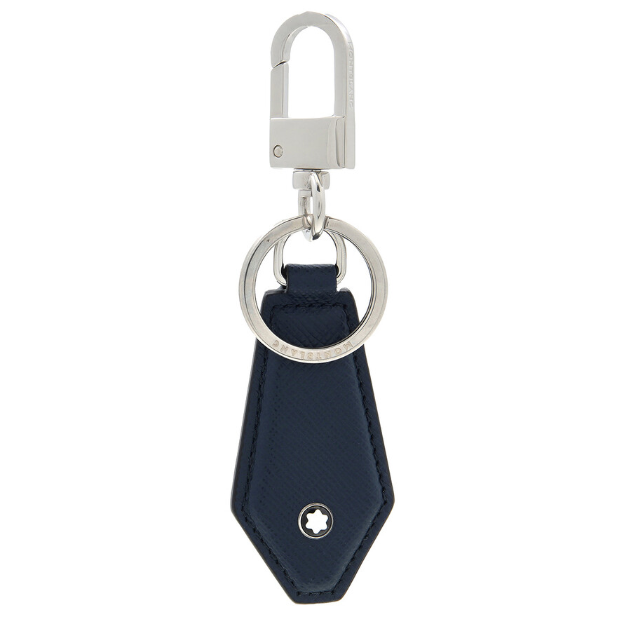 Montblanc Diamond Shaped Sartorial Leather Key Fob In Blue In Blue