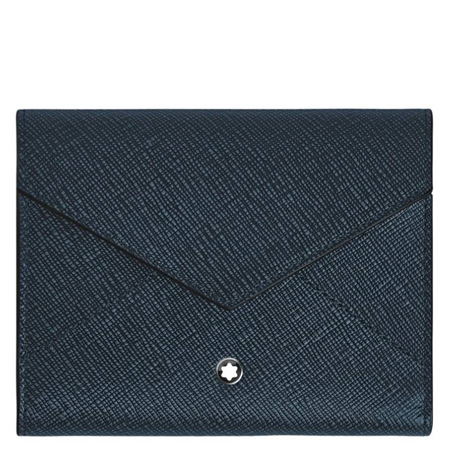 Montblanc Sartorial Leather Trio Wallet In Blue