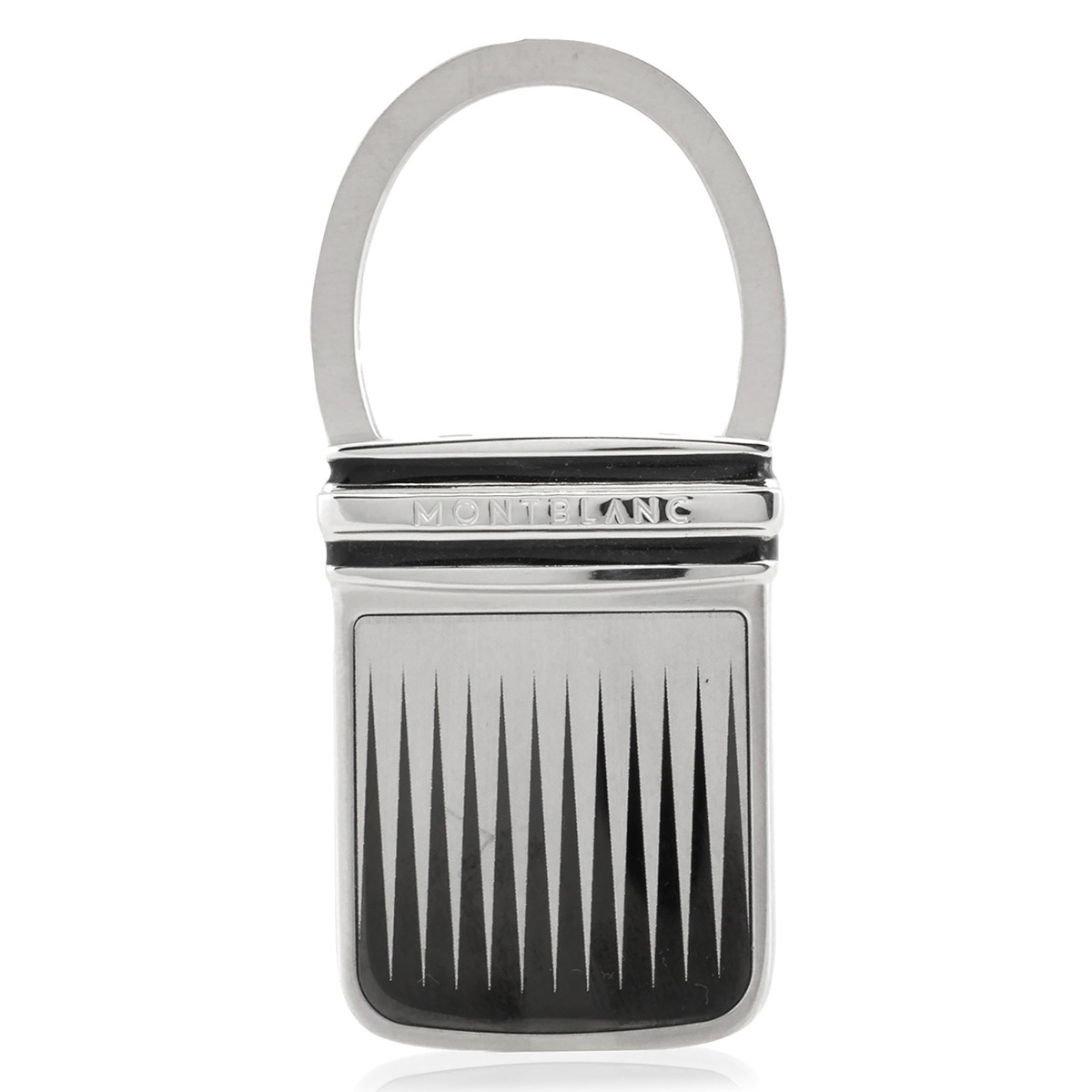 Montblanc Silver & Black Stainless Steel Key Chain 102987
