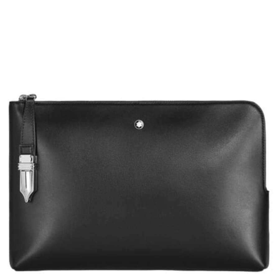 Montblanc Soft Leather Pouch In Black In Black