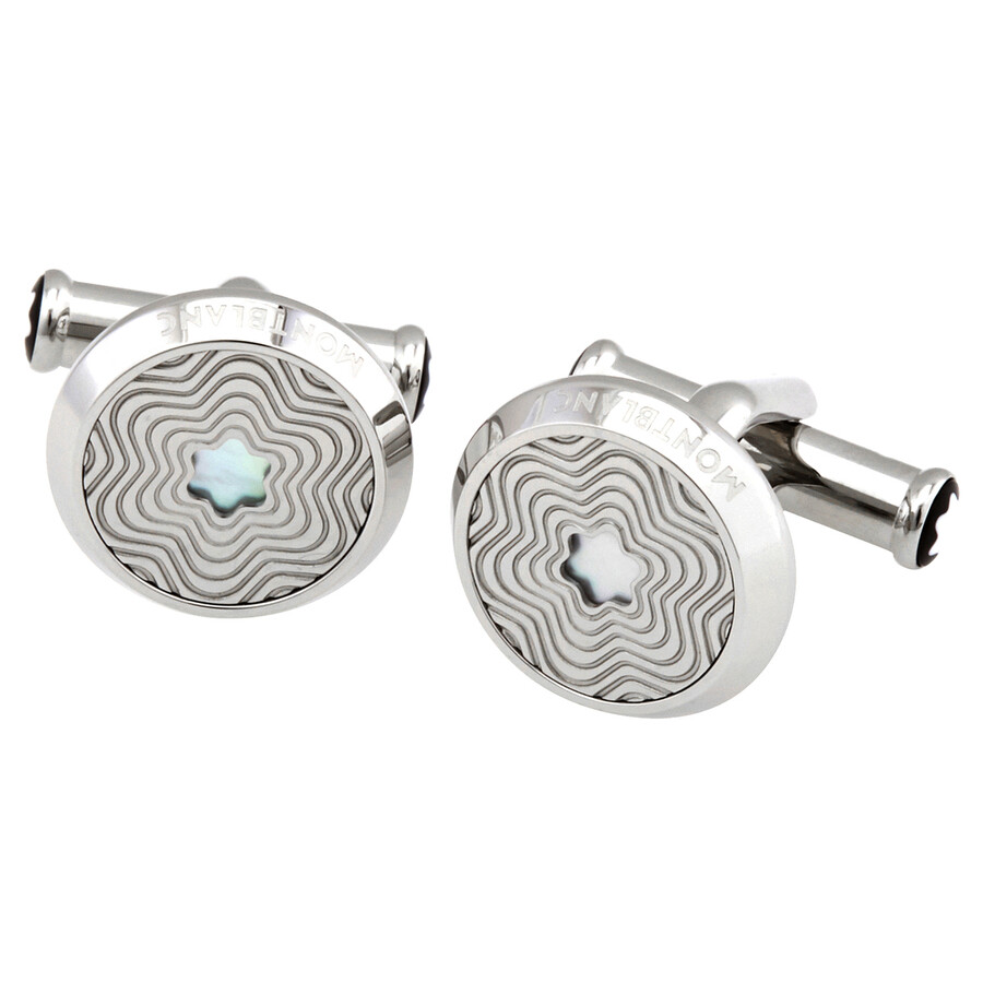 Montblanc Stainless Steel Cufflink In Silver