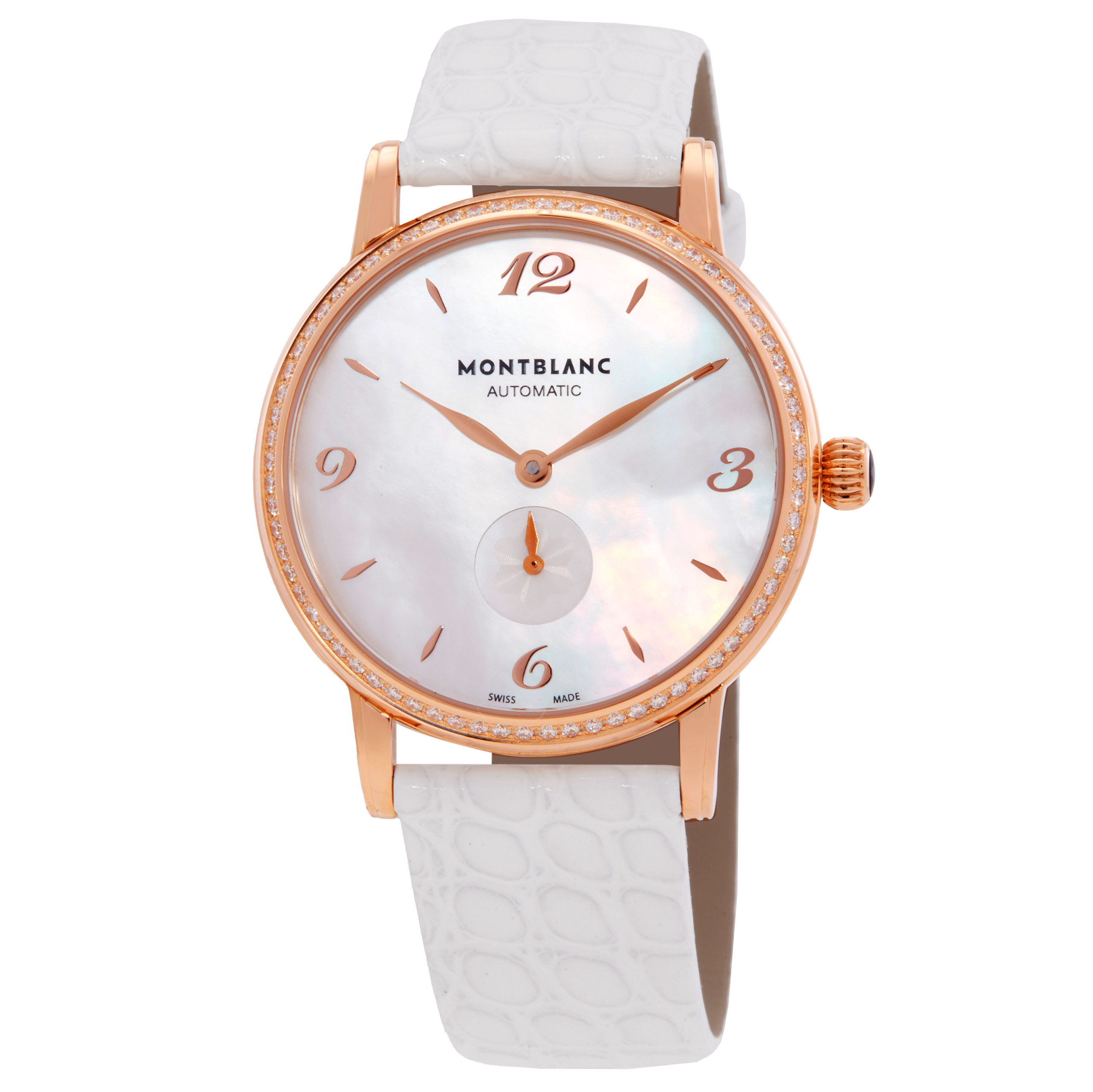 MontBlanc Star Classique Automatic White Mother of Pearl Dial Ladies Watch 107958