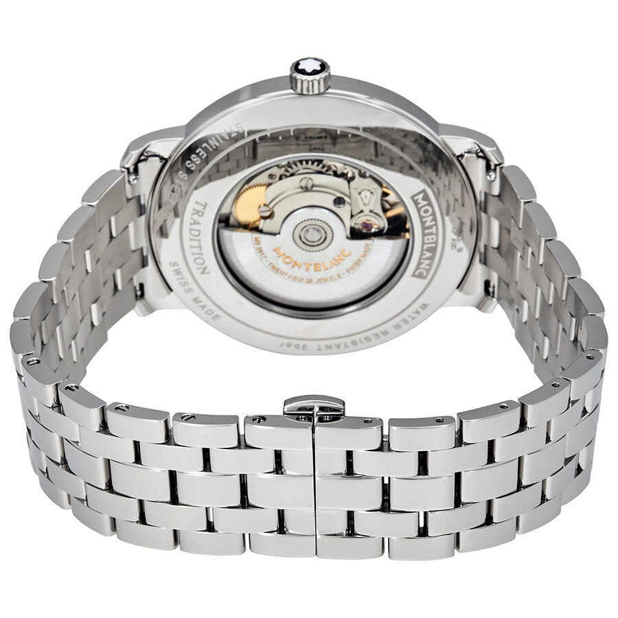 Montblanc Tradition Black Dial Automatic Men's Stainless Steel Watch