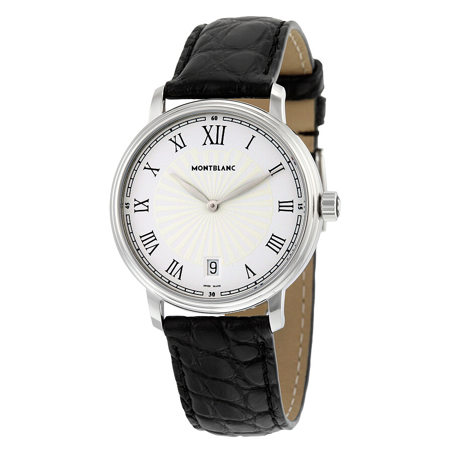 Montblanc Tradition Date White Guilloche Dial Men s Watch 112635 