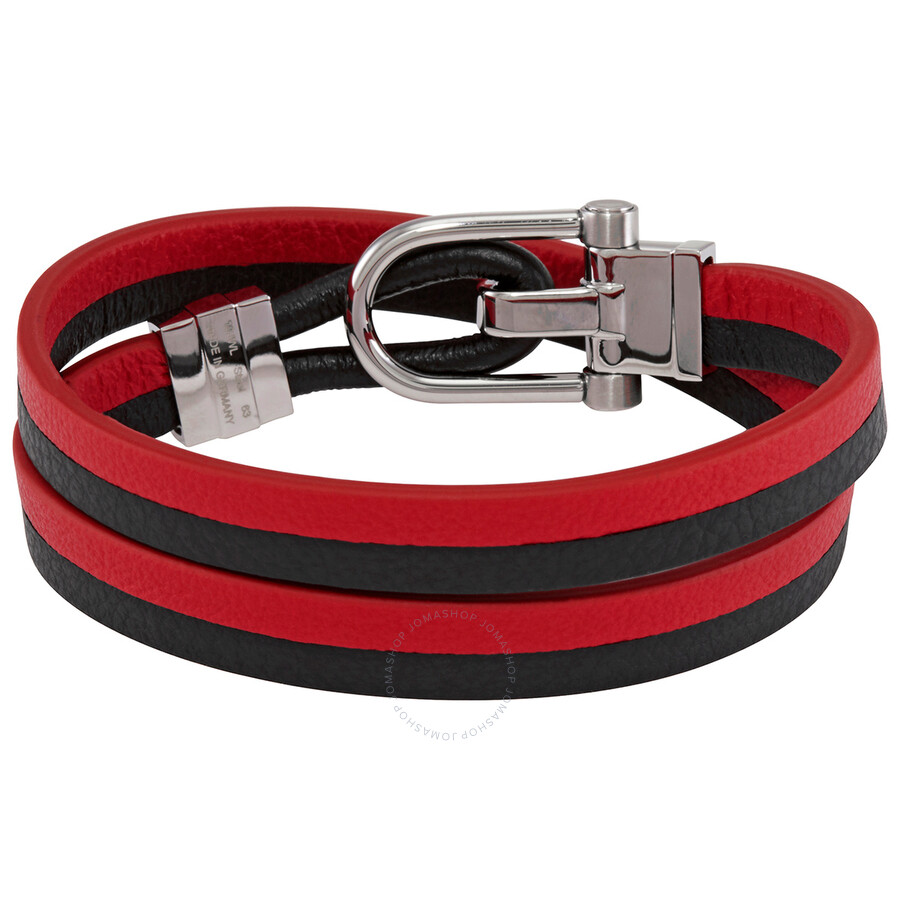 Montblanc Urban Spirit Leather Racing Bracelet, Size 63