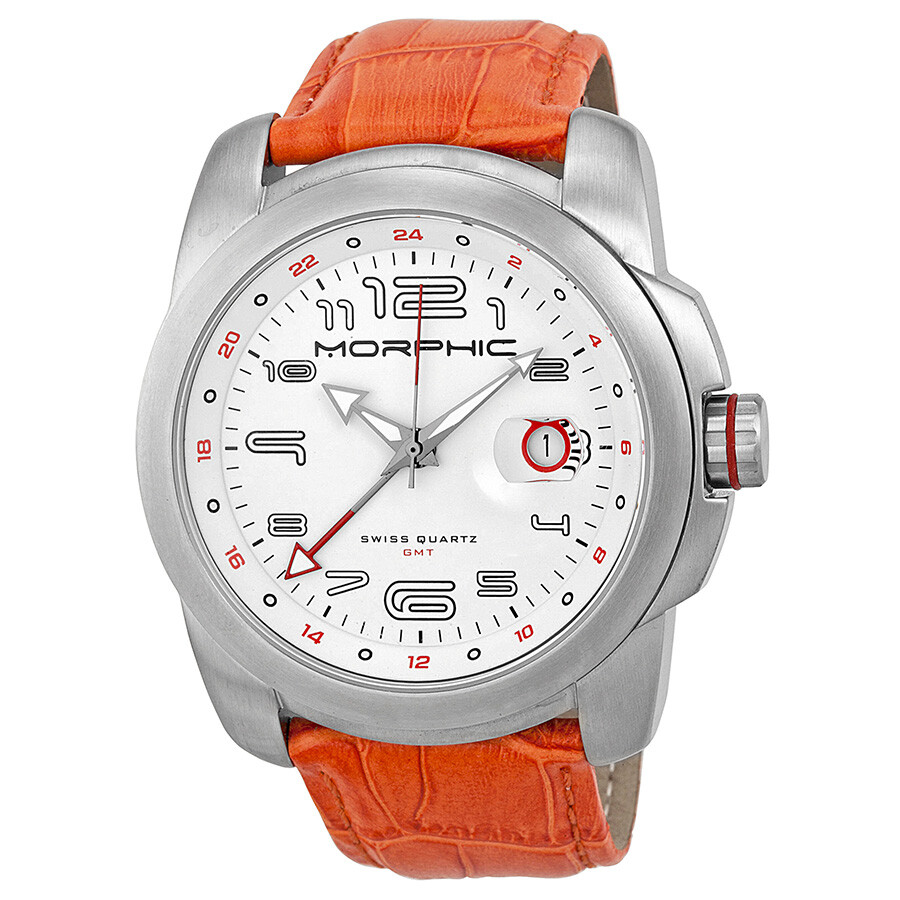 m13 series steel orange crocodile leather mens watch