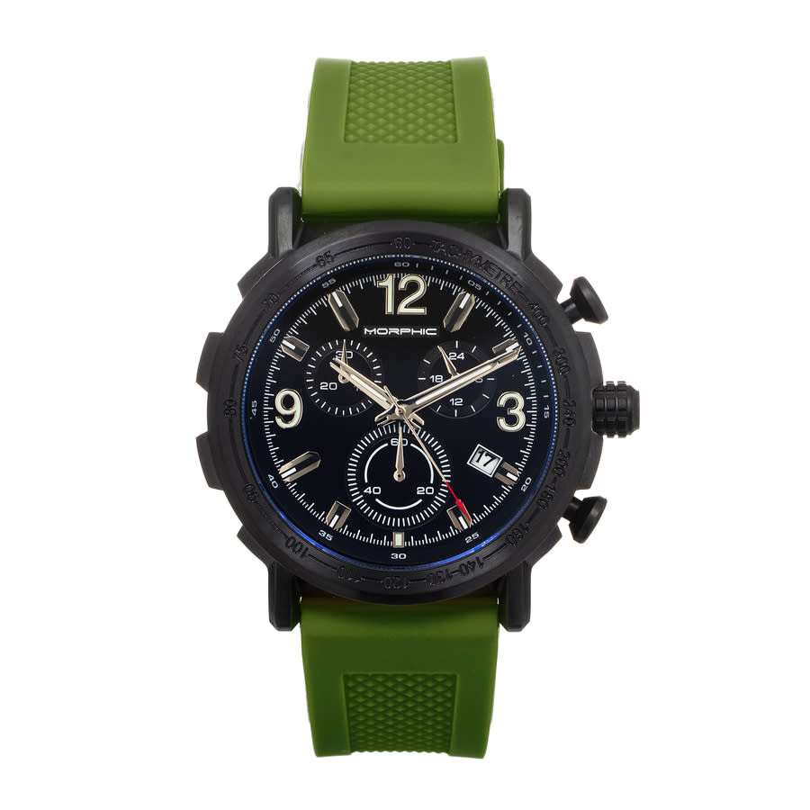 Shop Morphic M93 Series Black Dial Men's Watch Mph9304 In Black / Green