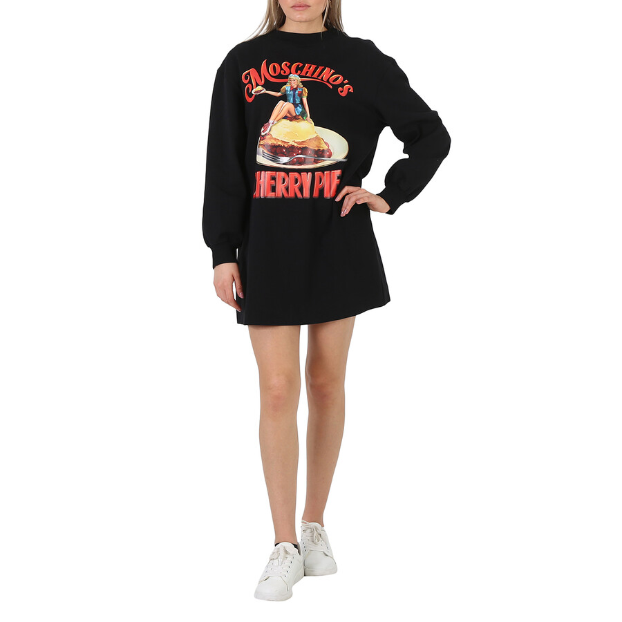 ワンピース MOSCHINO Women Mid Skirts A0446 0553 2555 Black MOSCHINO Black Fish Net Mesh Bow Cut Out Italian IT44 Mini