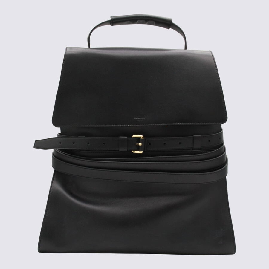 Moschino Flap Backpack With Adjustable Straps And Top Handle In Black