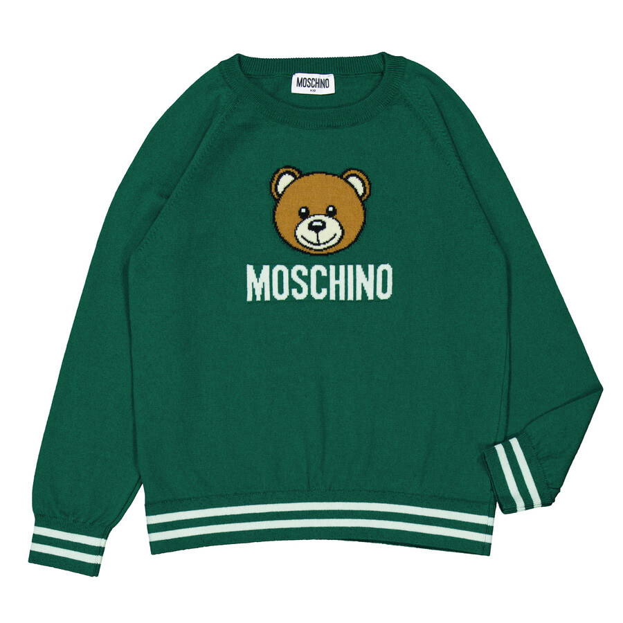 Boys Intarsia-Knit Logo Crew Neck Sweatshirt