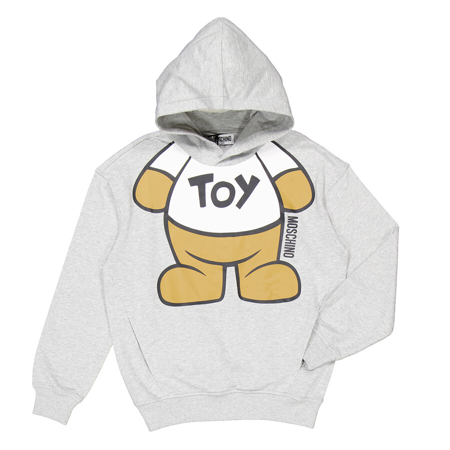 Boys Teddy Bear Motif Cotton Hoodie