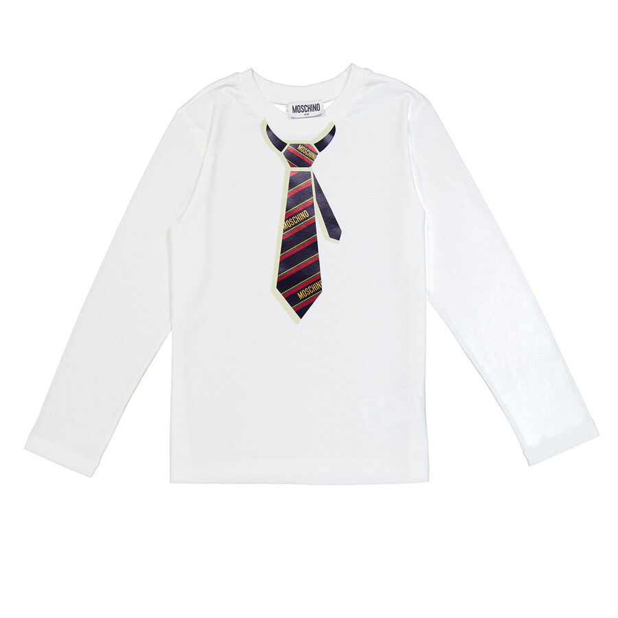 Boys Tie-Print Crew Neck Sweatshirt
