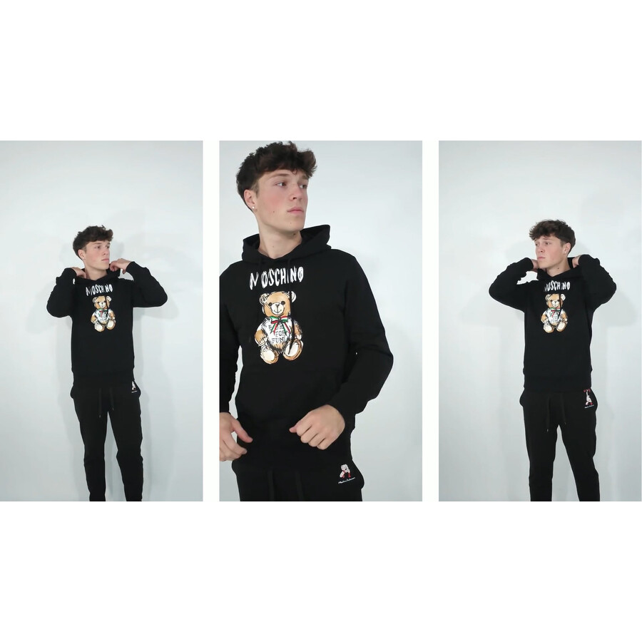 Moschino Drawn Teddy Bear Logo Hoodie, Brand Size 46 ( US Size 36
