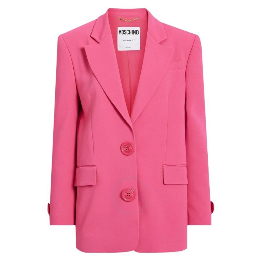 Moschino Crepe Blazer In Fuschia