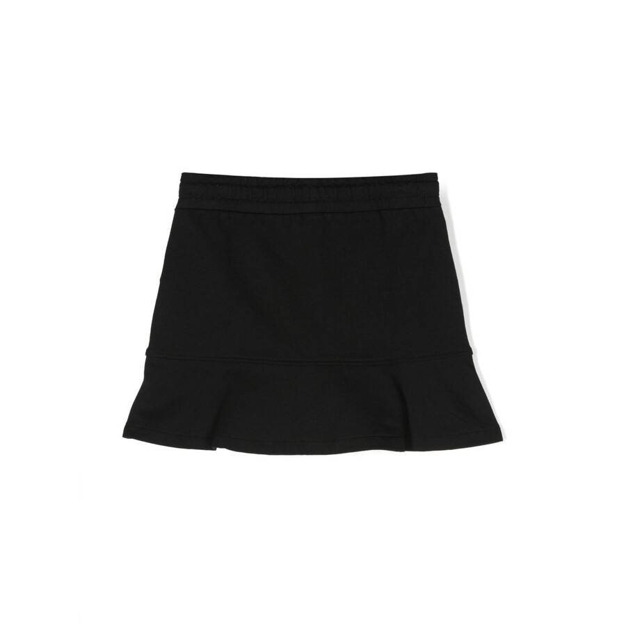 Moschino Kids Logo Printed Drawstring Skirt In Black