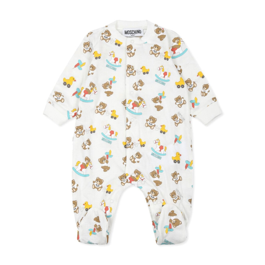Kids Teddy Bear Motif Cotton Babygrow