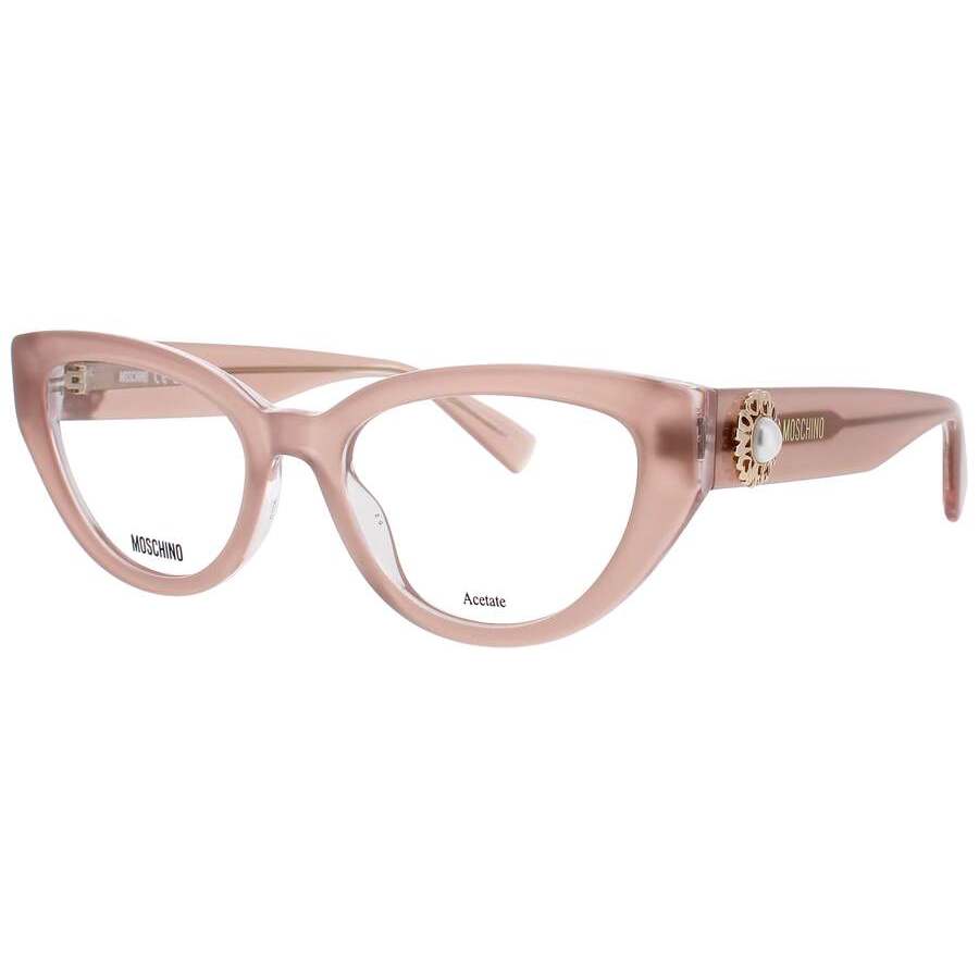 Moschino Ladies Beige Rectangular Eyeglass Frames Mos6310fwm52
