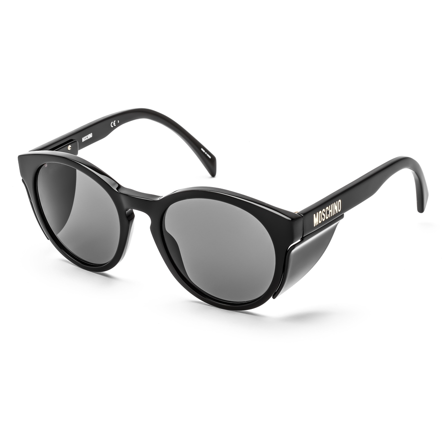 Moschino Ladies Black Round Sunglasses MOS017/S 0807 IR 51 716736102702 Sunglasses