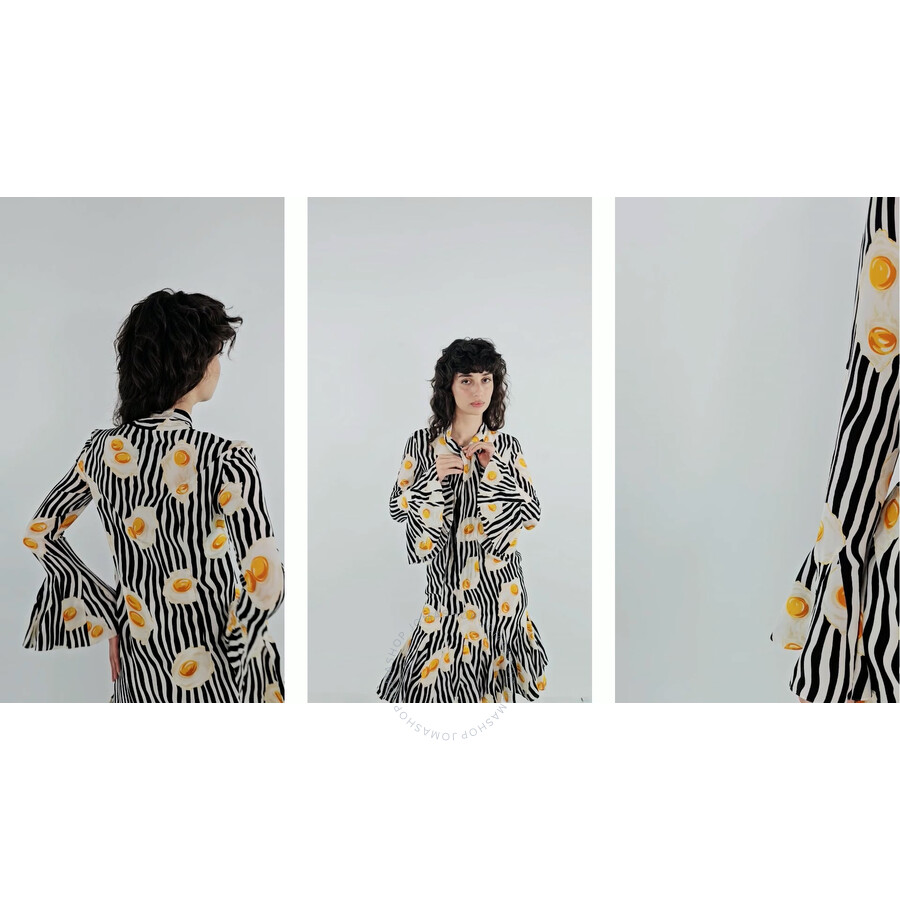 Moschino Ladies Fantasy Print Black Egg Print Dress, Brand