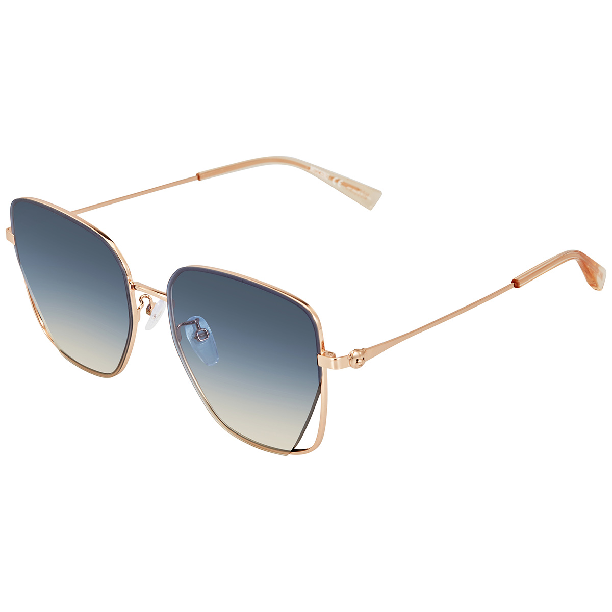 Moschino Ladies Gold Tone Rectangular Sunglasses MOS103/F/S  display picture 3