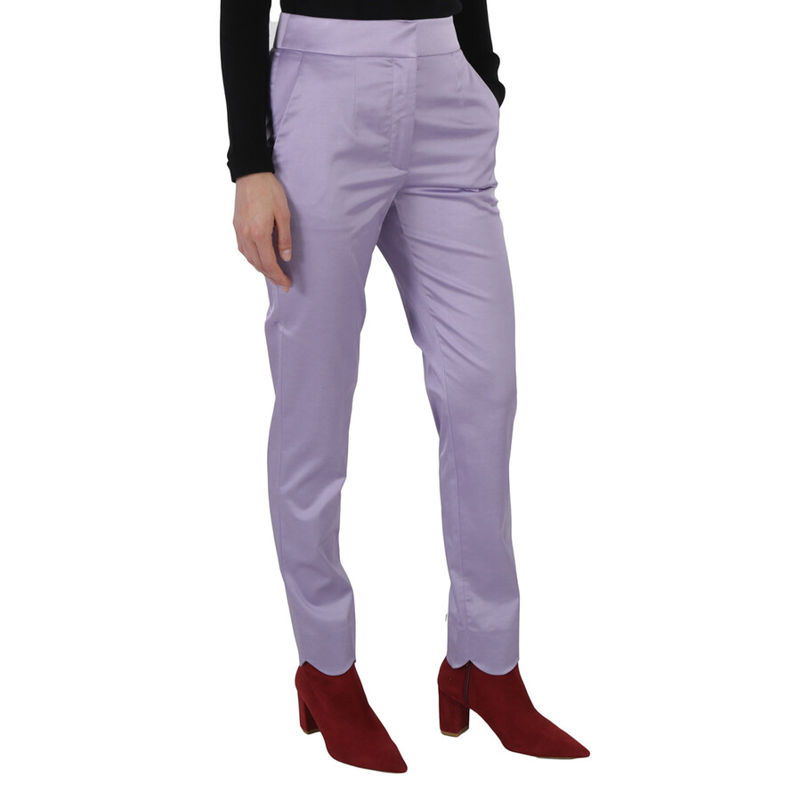 Moschino Ladies Purple High-waisted Tailored Trousers In Purple