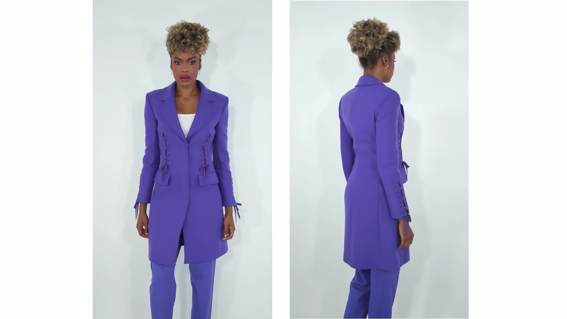 Moschino Ladies Purple Long Single-Breasted Coat, Brand Size 40