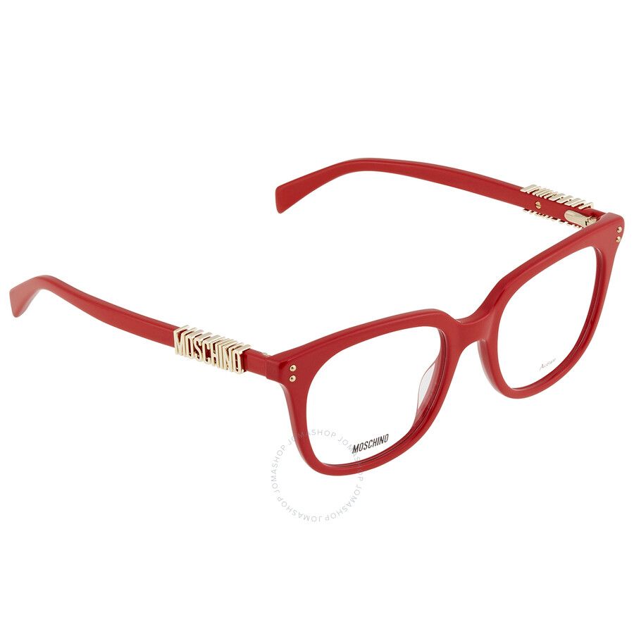 Moschino Ladies Red Square Eyeglass Frames MOS513 0C9A 50