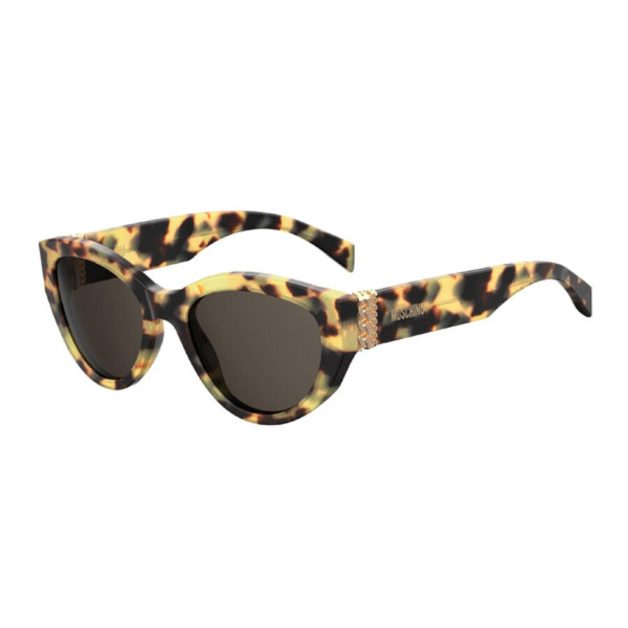 Moschino Ladies Tortoise Oval Sunglasses MOS012/S0SCLIR54 716736013282