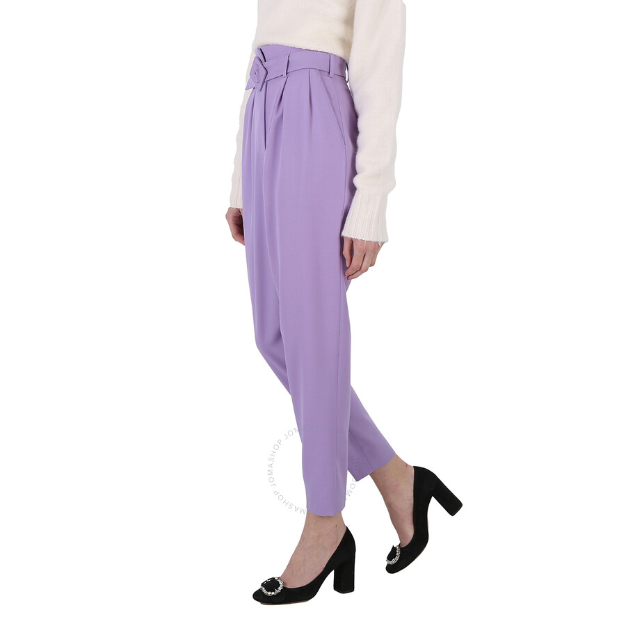 Moschino Ladies Violet Straight Leg Trousers In Purple